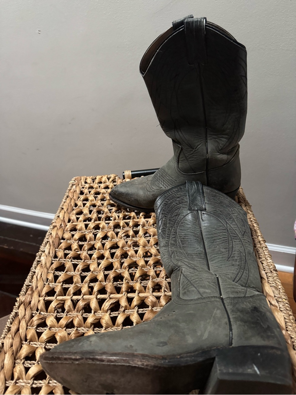 Frye Gray Western Cowboy Boots - Picture 3 of 4